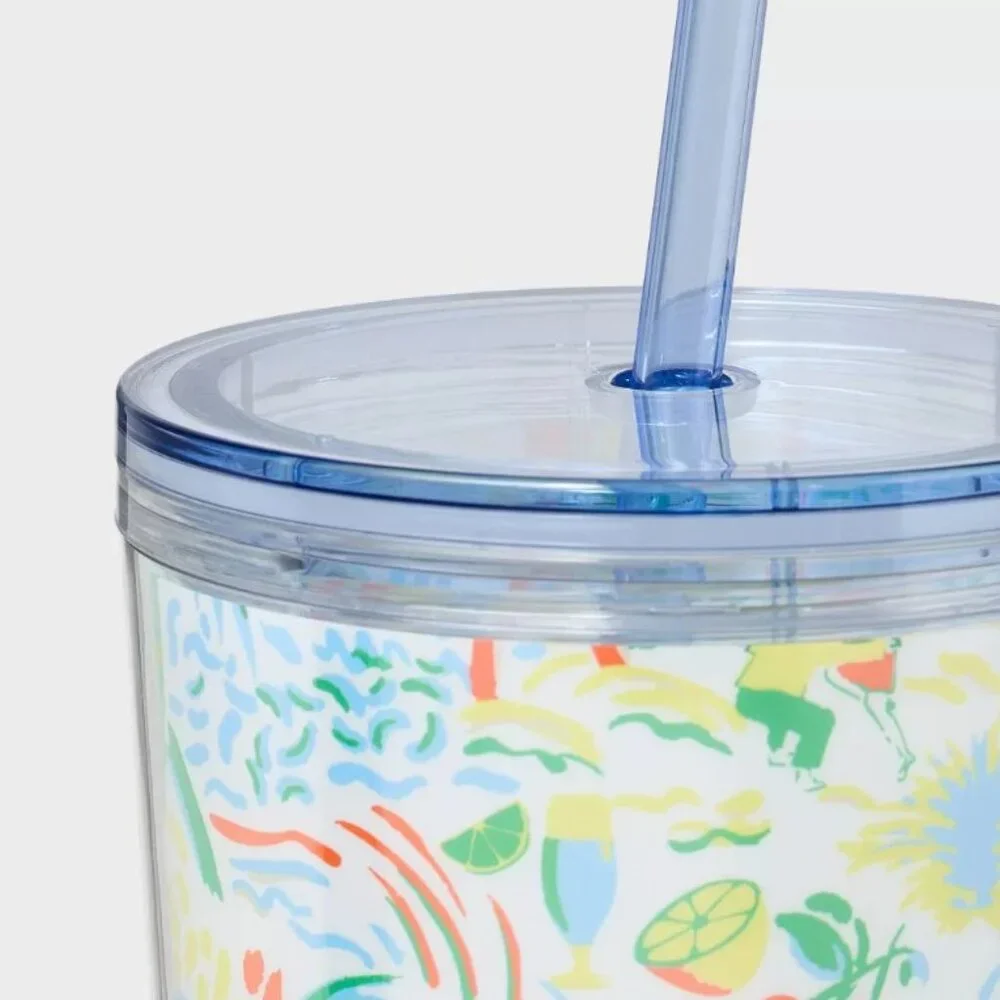 NWT 24oz Vacation Tritan Hydration Tumbler White/Blue - Roller Rabbit x Target